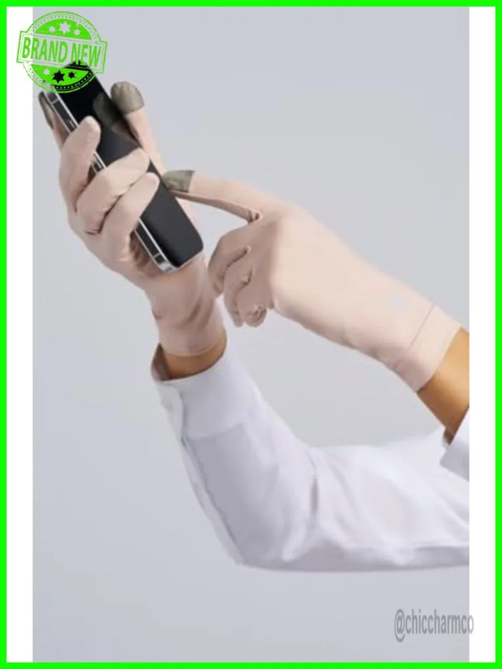 UPF 50+ Full Finger UV Sun Gloves with Touchscreen Compatibility and Silicone